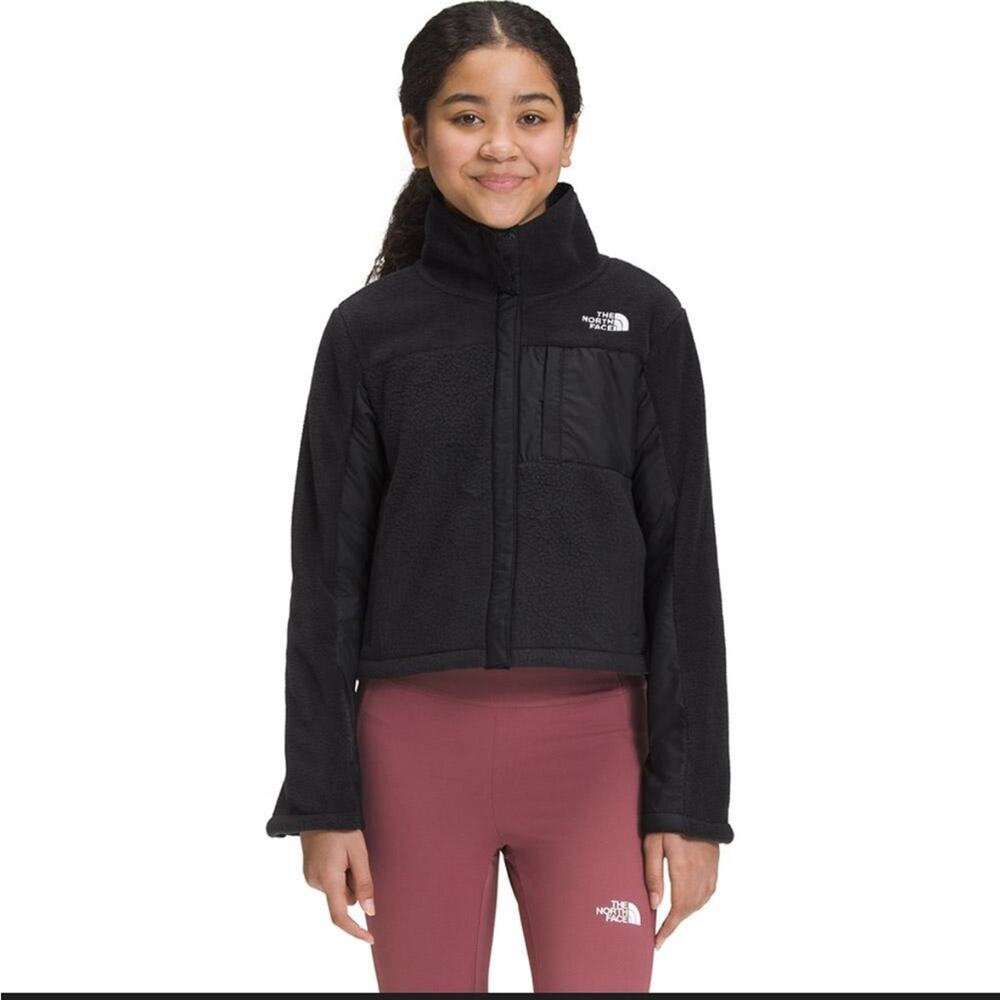The North Face Girls Mash-Up Fleece Jacket – All Black – Size Large